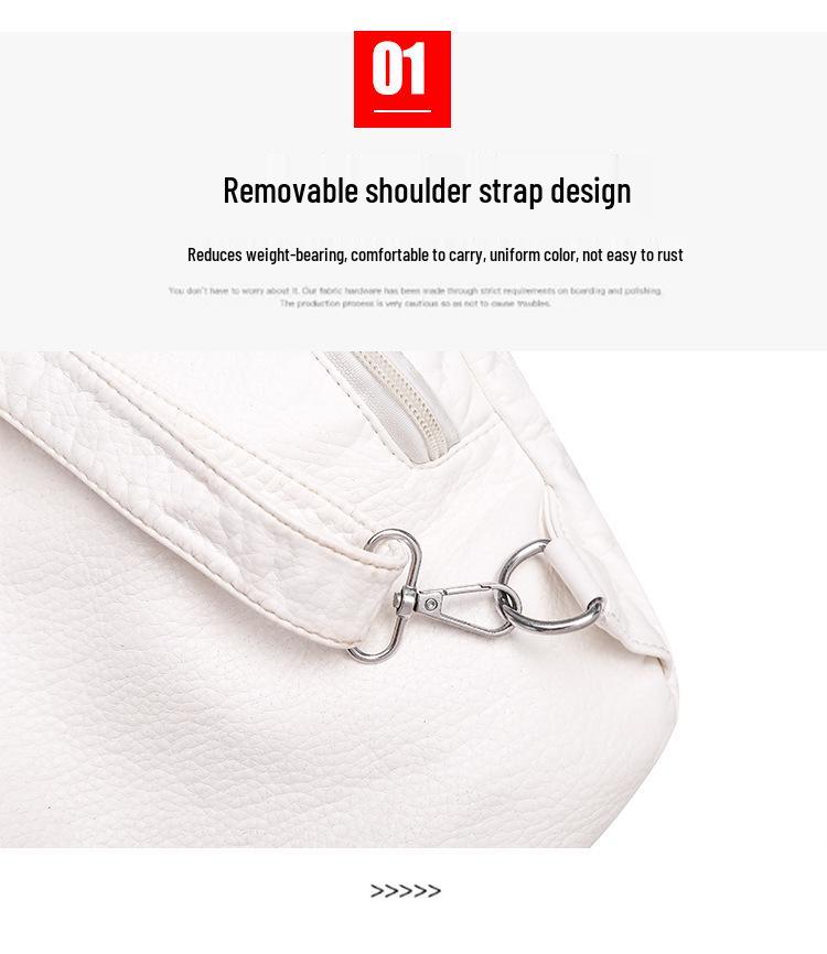 Damen Handtasche mit großer Kapazität aus gewaschenem weichem Leder, Umhängetasche, koreanischer Stil, vielseitiger Rucksack