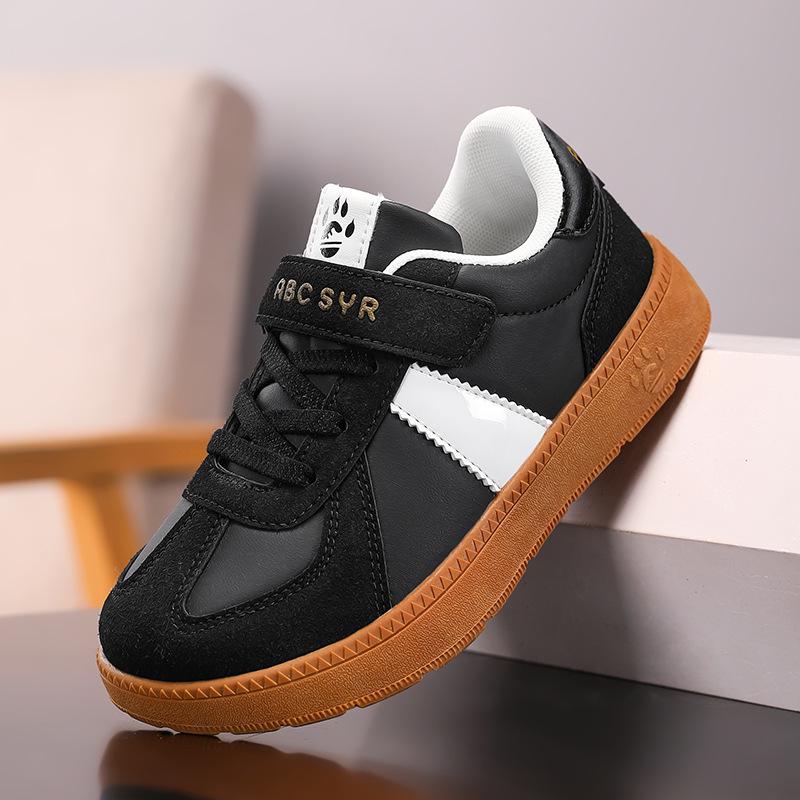 Boys' and Girls' 2026 Casual Wide Toe Leather Sneakers for Spring & Autumn