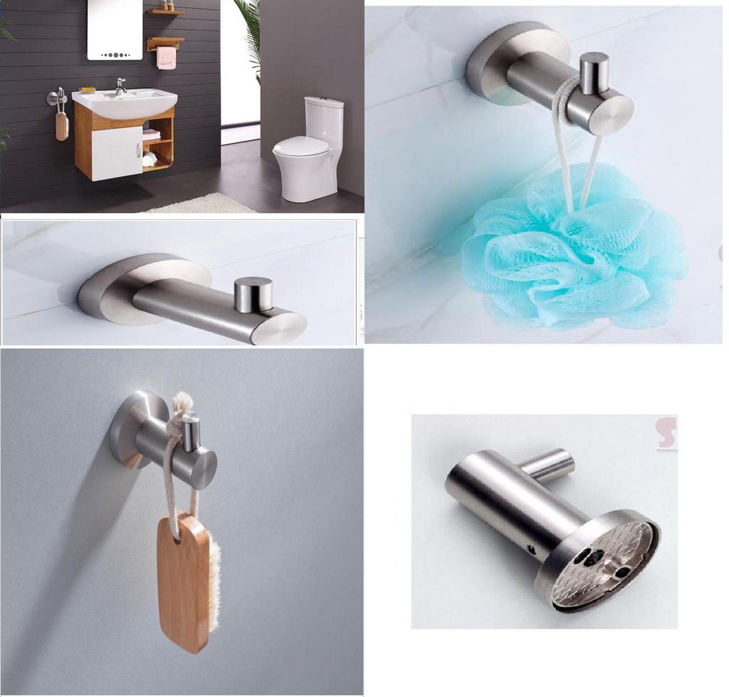 Modern Minimalist Stainless Steel Towel Rack Bathroom Storage Organizer With Hooks For Hotel And Home Use