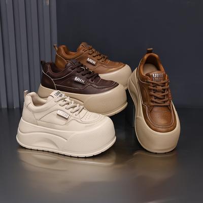 Board Shoes Women's 2025 Autumn New Style Sponge Cake Thick Sole Height Increasing Ugly Cute Bread Shoes
