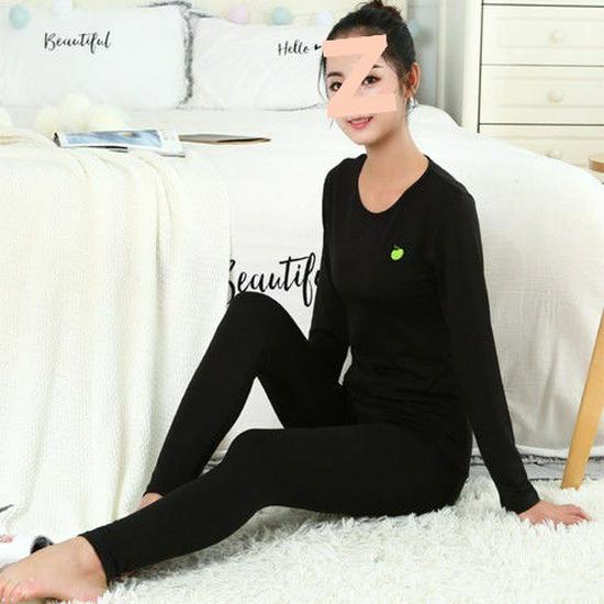 

Women s Thin Velvet Base Layer Set: Round Neck, Body Shaping, Autumn Wear M (suggested 80-100 lbs)