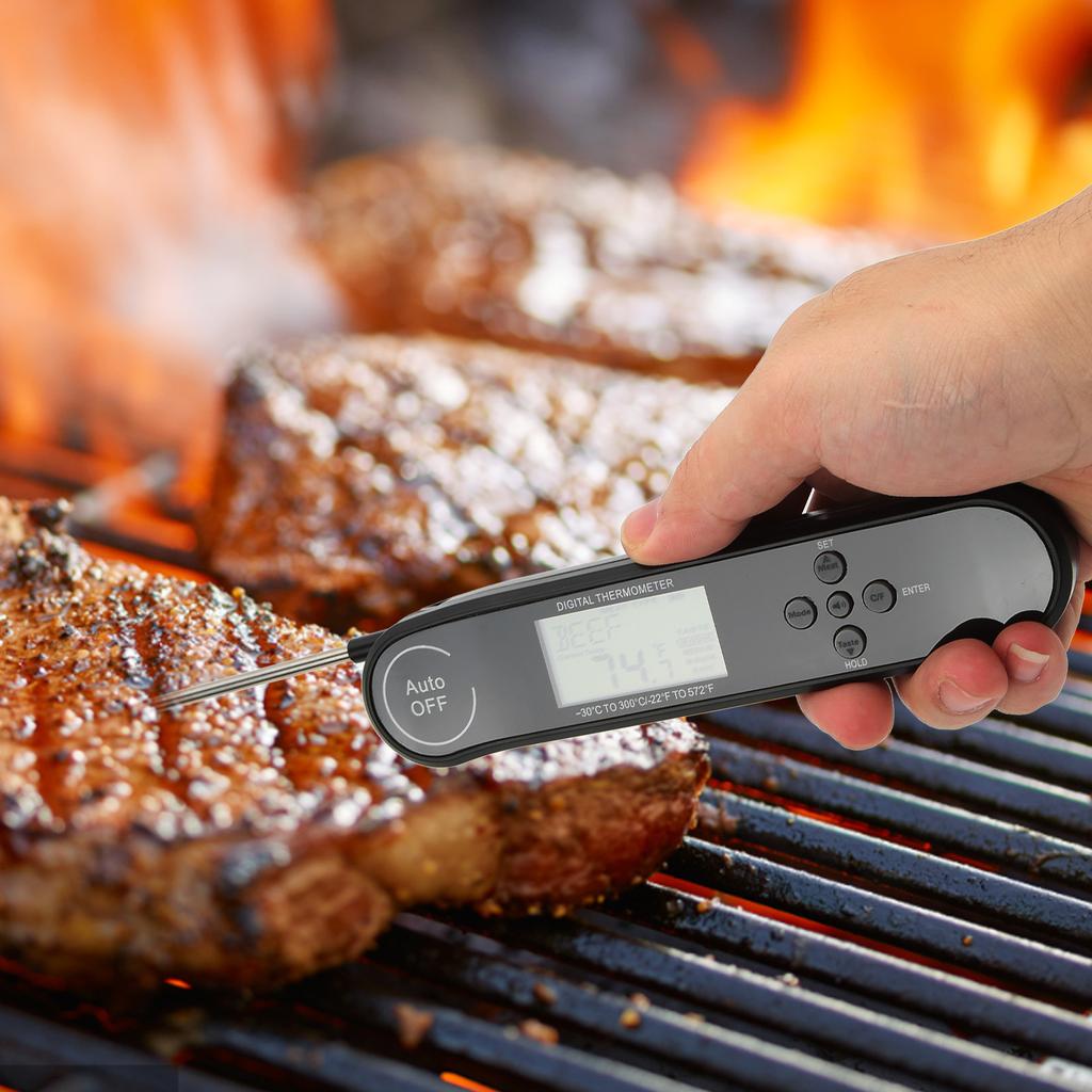Digital Multifunction Food Thermometer Folding 180 degrees  Rotation Probe 22 Fahrenheit 572 Fahrenheit  30 celsius 300 celsius  for Barbecue Meat