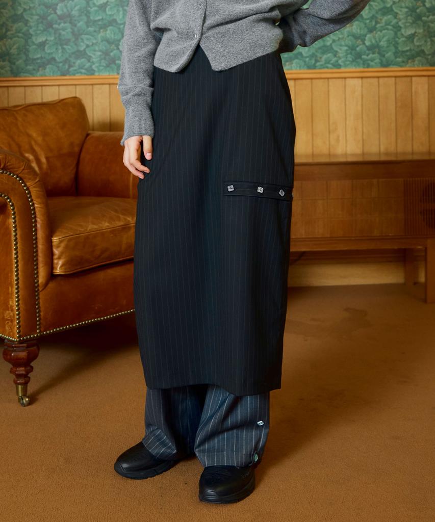 Heretic Button Long Skirt / Black
