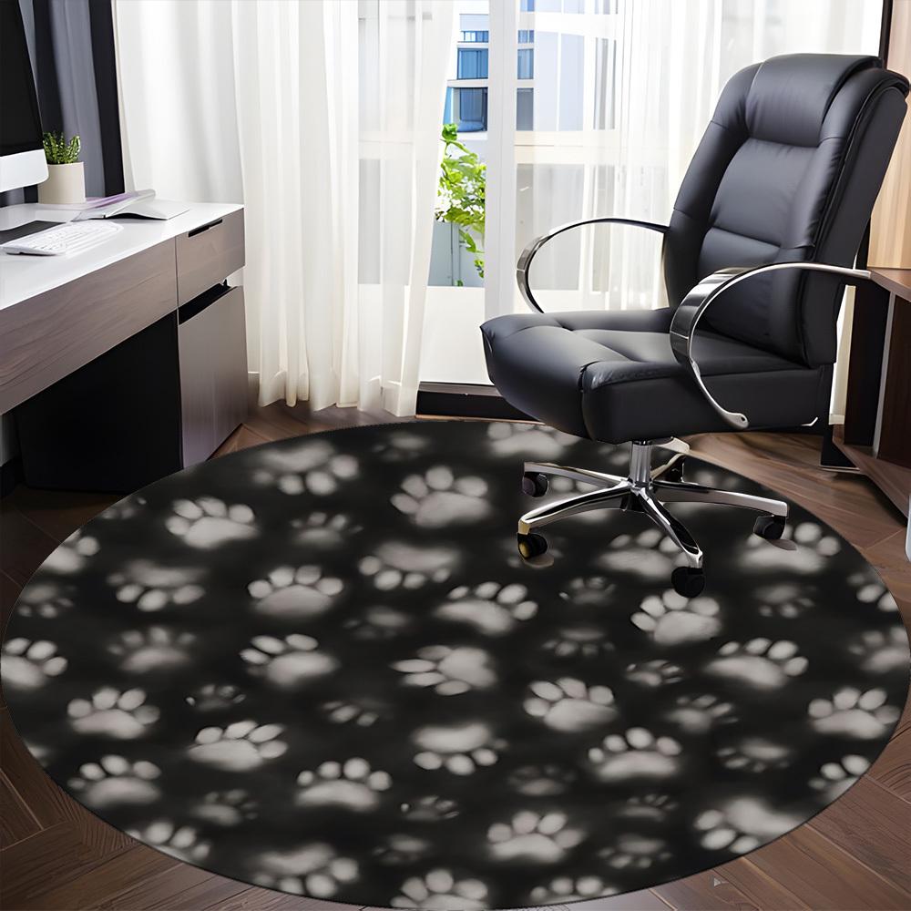 1pc Paw Prints Chair Carpet for Office, Non-slip, Soft and Durable Office Rug, Perfect for Office Yy251227162