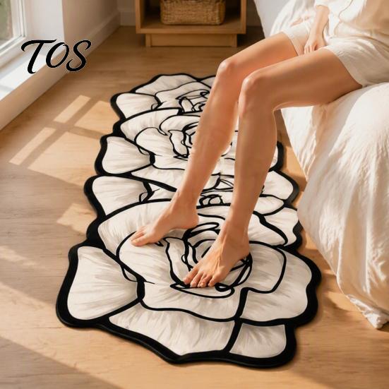 Anti-slip Mats for Bathroom Flowers Rug, Diatomaceous Earth Bath Mat, Super Absorbent Non-slip Water Bedside Rugs Floral Rose Sunflower Mat