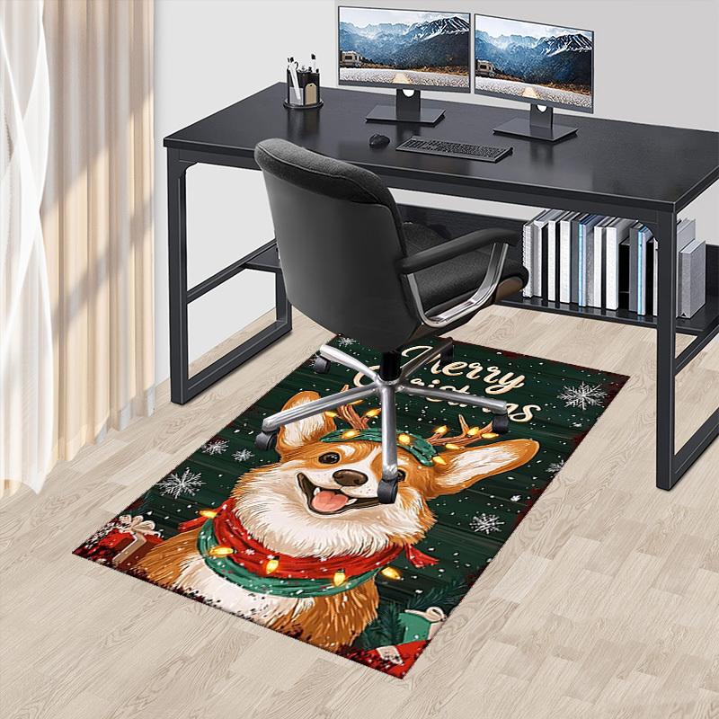 

Christmas Corgi Chair Mat - Anime Cartoon Design, Non-Slip Carpet for Office Chair, Home Decor, Living Room, Bedroom, Gaming Room & Dormitory.R032 60cm by 90cm