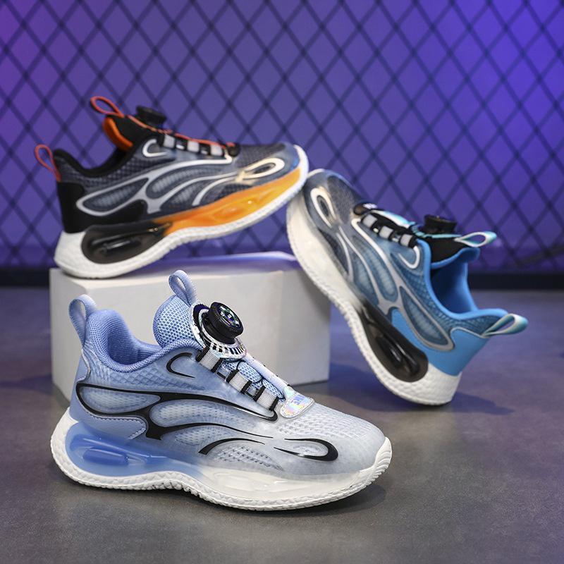Boys' Autumn 2025 Sports Shoes: Rotating Buckle Basketball Sneakers for Students