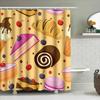 Delightful Dessert Shower Curtain For A Sweet Bathroom, Featuring Whimsical Illustrations Of Croissants, Cakes, Macarons