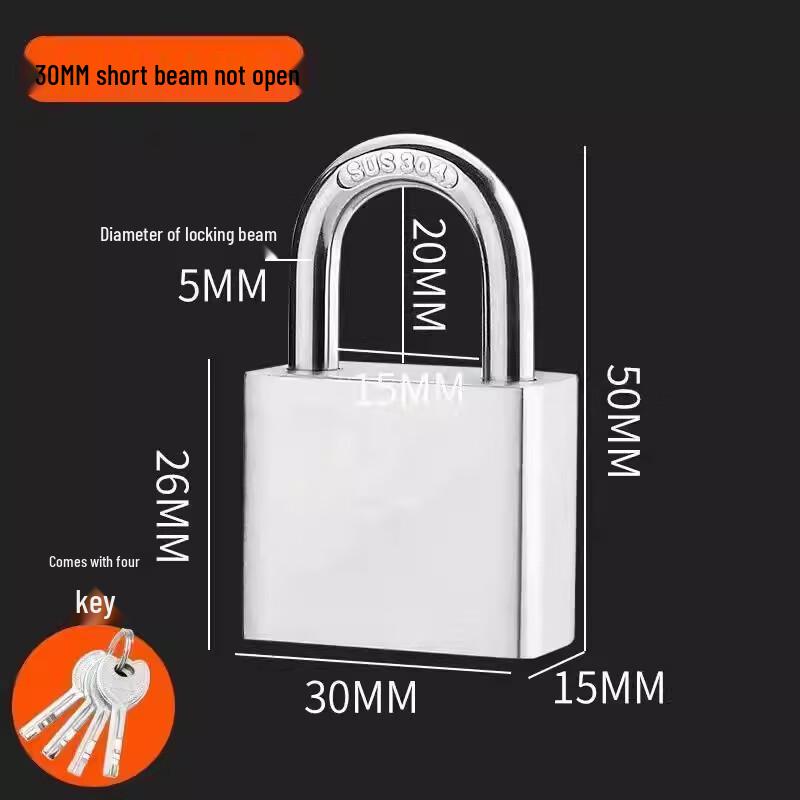 Stainless Steel Waterproof Anti-Pry Padlock
