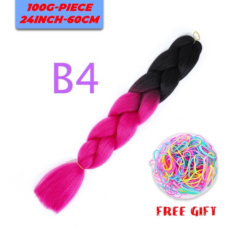 MERISIHAIR Single Ombre Color Synthetic Hair Extension Crochet Twist Jumbo Braiding Long Hair