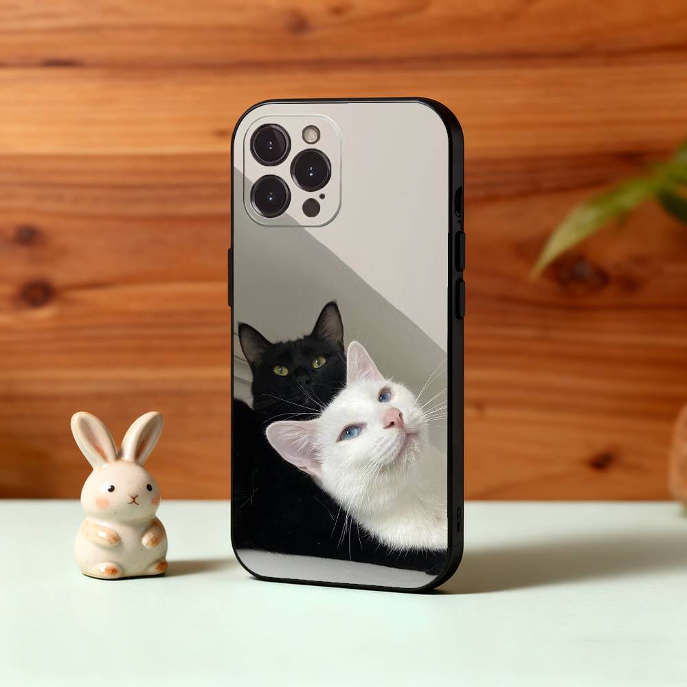

F-Пушистый и C-Милый Чехол для Телефона с Кошкой Для iPhone17,16,15,14,13,12,Plus,Pro Max, 5G Другие Мягкий Черный Чехол iPhone17