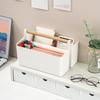 Stackable Wooden Handled Storage Box for Stationery, Pens, Markers, Remotes
