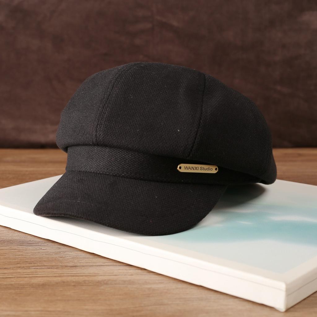 Hats for Women Korean Version of The Bud Octagonal Hat Fashionable and Casual Pumpkin Newsboy Hat Plaid Beret Autumn and Winter Painter Hat