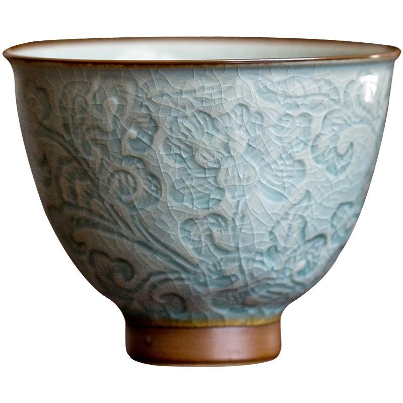 Geprägte gedrehte Ast Lotus Teetasse Keramik Teetasse Einzelhaushalt Teetasse Kung Fu Teeset Meistertasse