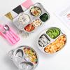 ZISIZ 304 Stainless Steel Divided Kids Dinner Plate