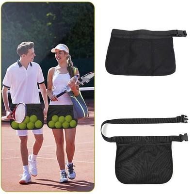 High Elasticity Tennis Ball Holder Bag Mesh Material Zippered Pocket Mesh Ball Fanny Pack Breathable Adjustable Band