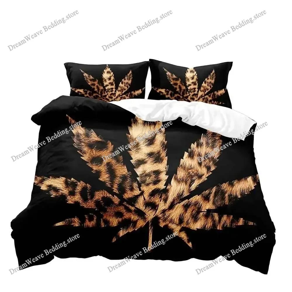 Leopard Duvet Cover Queen Bedding Sets, Black Luxury Comforter Quilt Cover,Fashion Cheetah Print Gifts for Men Women Luxury Gift