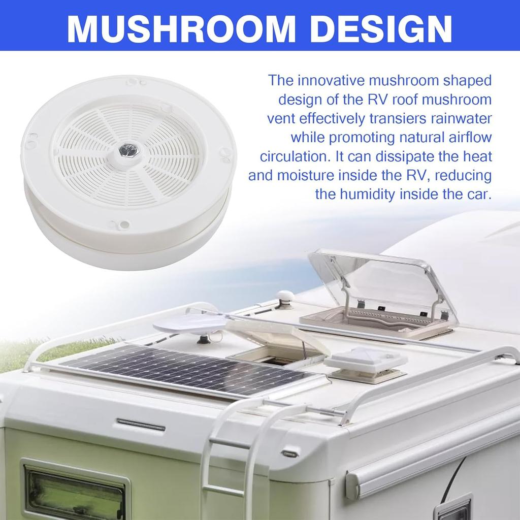 Střešní houbový větrací otvor pro obytné vozy, Kanalizační odvětrávací otvor s krytkou proti stékání vody, Univerzální náhrada pro karavany, přívěsy a obytné vozy Keystone