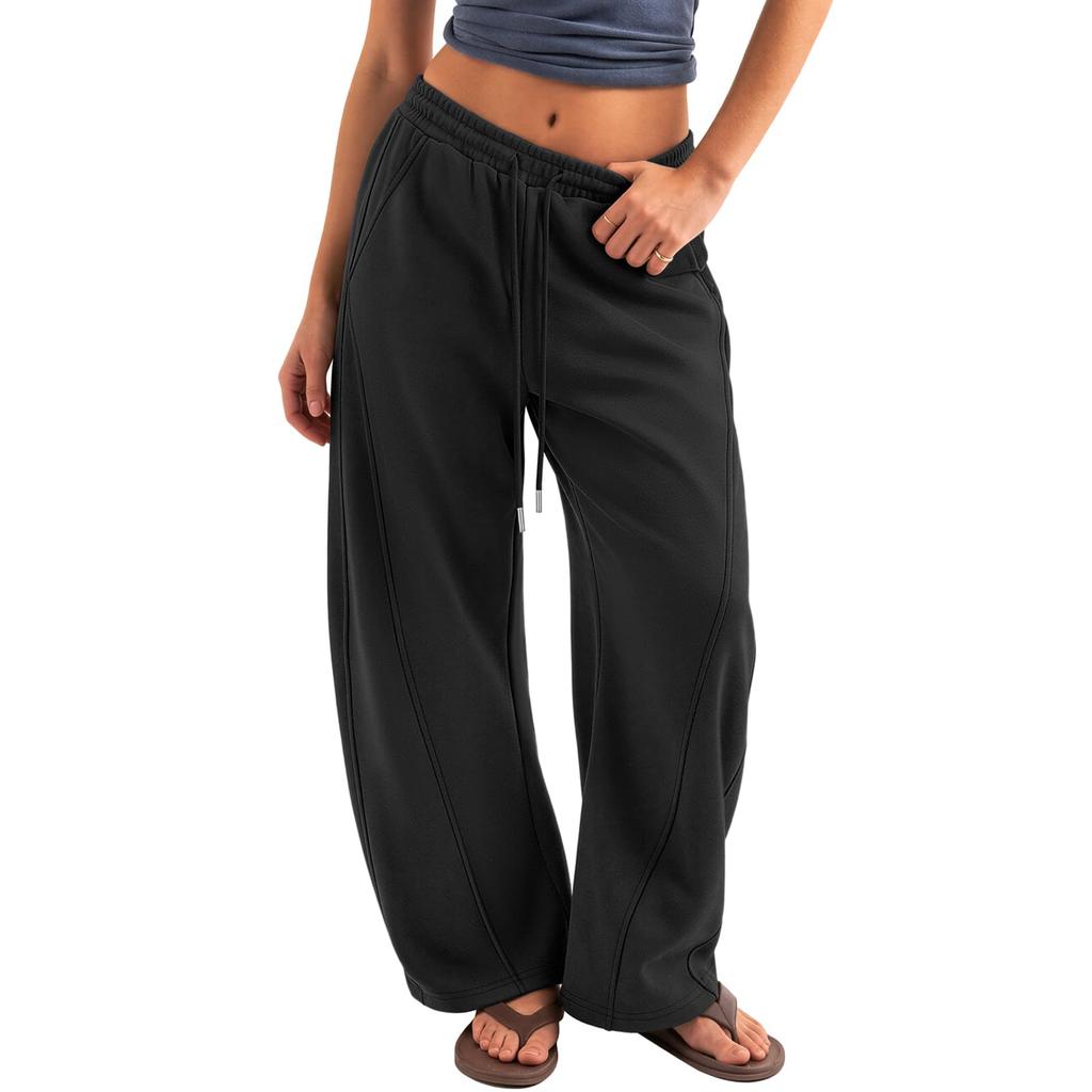 Women's Casual Wide Leg Sweatpants with Pockets Straight Pants for Everyday Wear