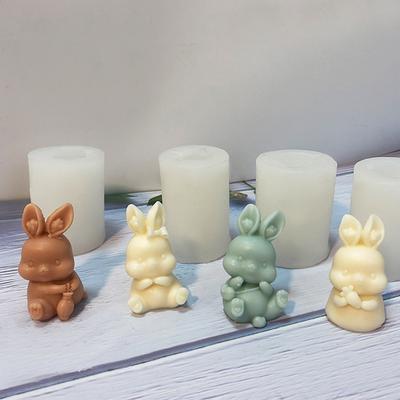 Stampo in Silicone Coniglio Seduto 3D Stampo Candela Coniglietto Carino Fai da Te Realizzazione Sapone Fatto a Mano Argilla Polimerica Gesso Stampo in Resina Epossidica Decorazione per la Casa