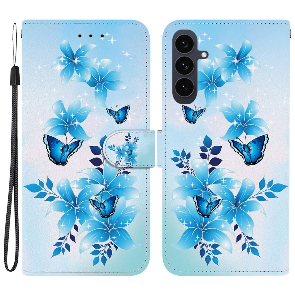 For Samsung Galaxy S25 FE Case Pattern Printing Leather Flip Wallet Phone Cover with Lanyard