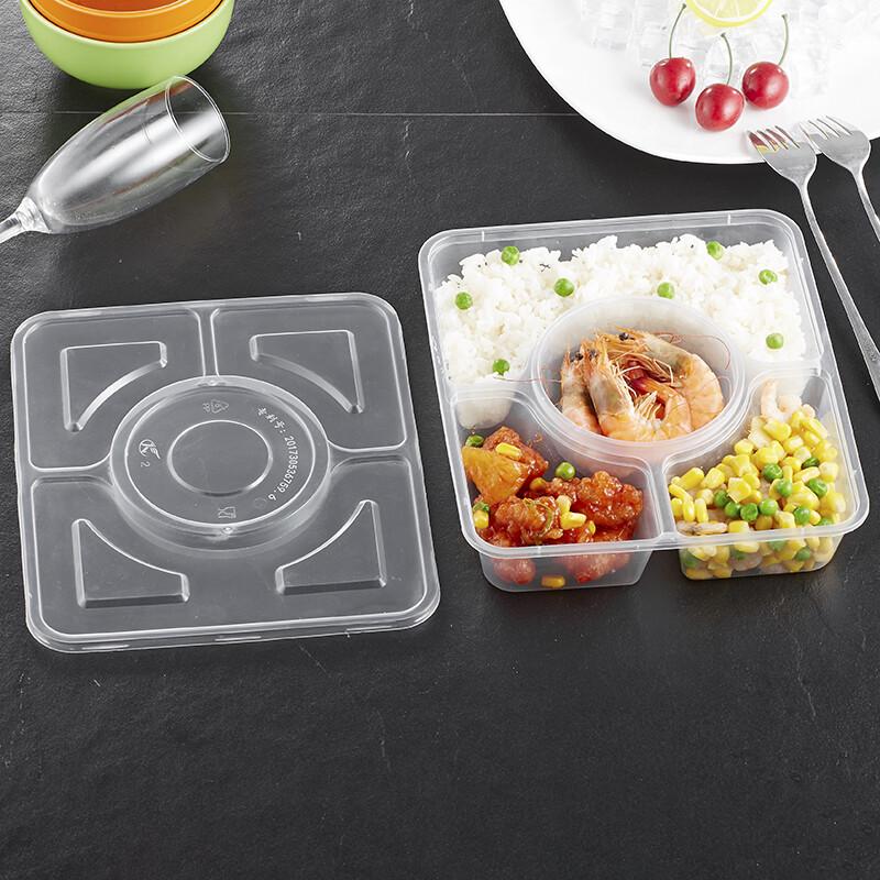 Disposable 4-Compartment Meal Box Set