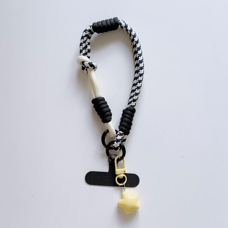 1 Piece Star Pendant Wrist Rope Cartoon Cute Mobile Phone Hanging Rope Adjustable Short Braided Rope Keychain For Men And Women