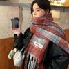 Autumn And Winter  Korean Plaid Scarf Women'S Thick Atmosphere Warm Student Shawl Neck Scarf