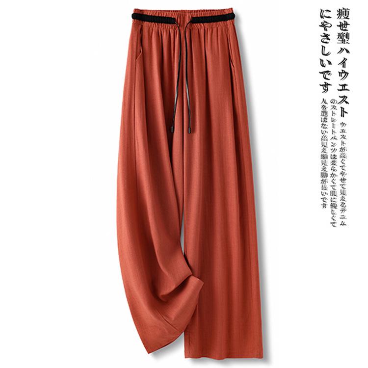 Women's Gray Wide-Leg High-Waisted Casual Floor-Length Pants - Summer 2025 Edition