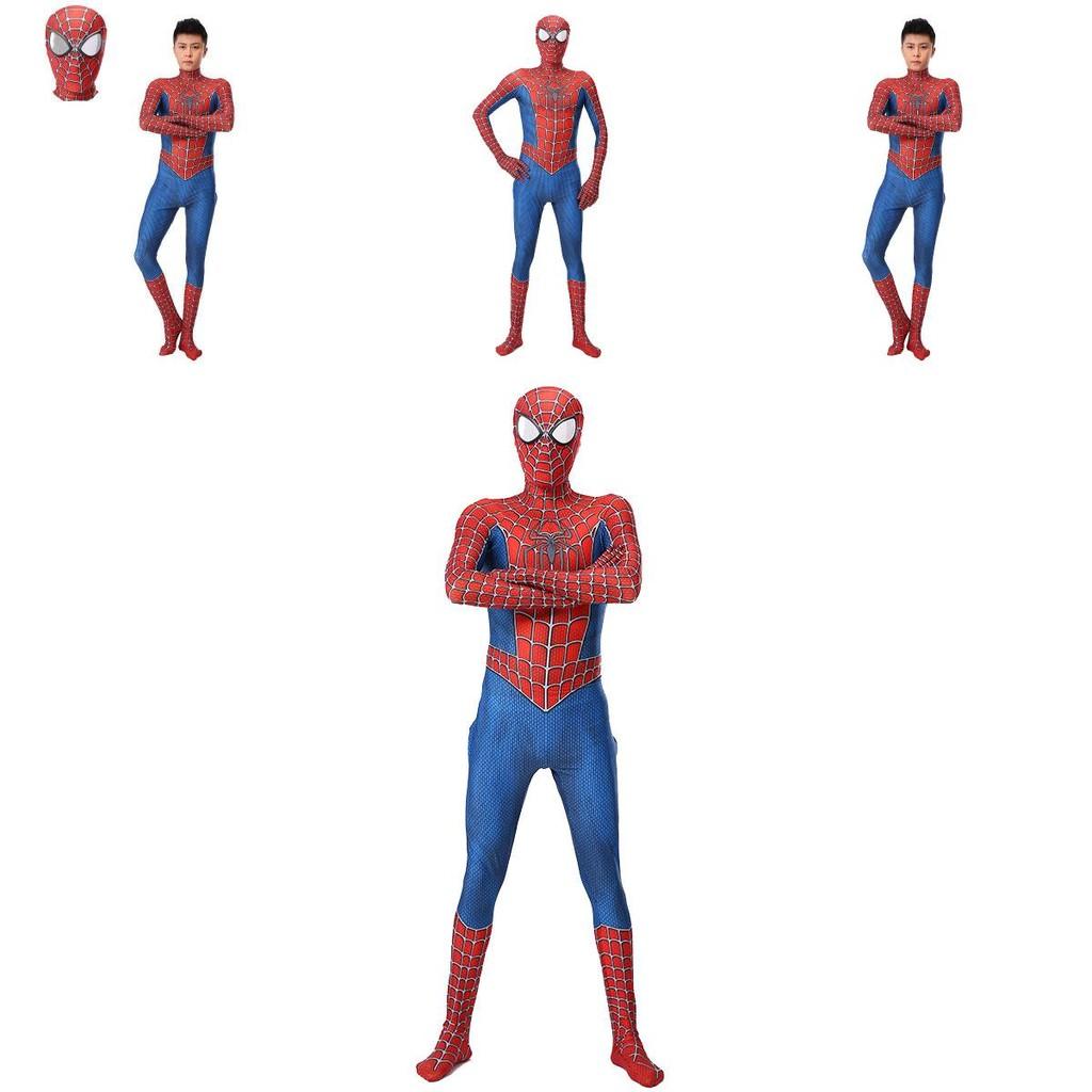 High Quality Spiderman Raimi Zentai Suit With Conceal Back Zipper And See-through Eyes