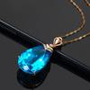 European and American Hot Selling Pear Shaped Necklace with Stone Droplets Simple and Personalized