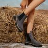 Women'S Slip-On Chunky Platform Ankle Boots - Non-Slip Rubber Sole, Cushioned Insole & Low Heel - Slip-On Closure