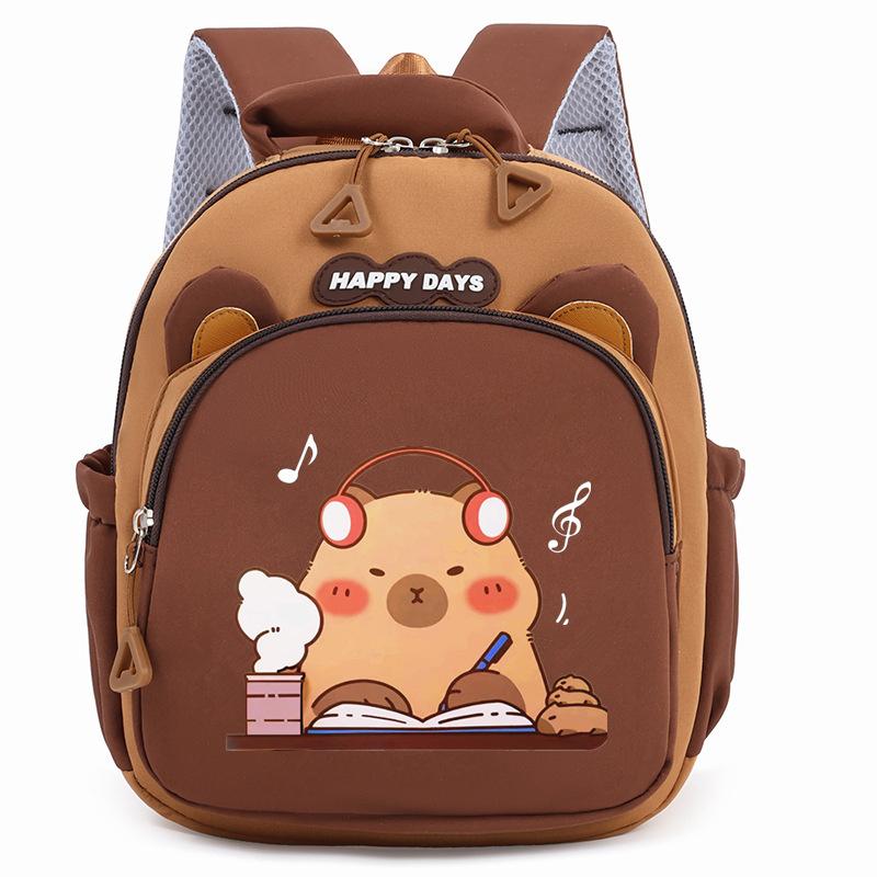 1Pieces Cute Cartoon Capybara Backpack Kindergarten Children School Bag Casual Daypack Travel Mountaineering Bag Christmas Gifts