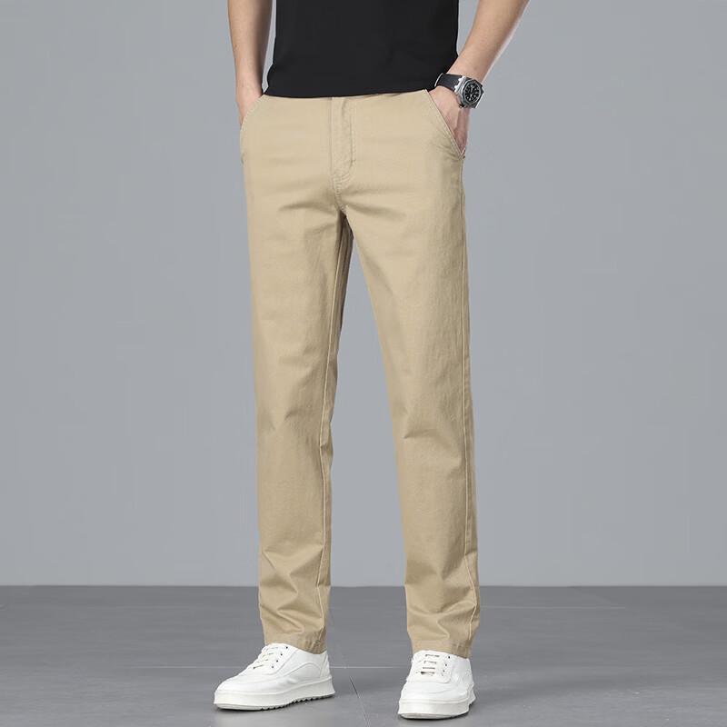 PLAYBOY Men's Business Casual Straight-Fit Elastic Pants