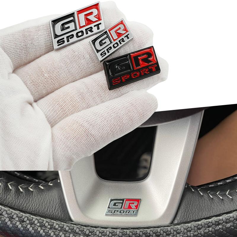 3D Metal GR SPORT Logo Steering Wheel Emblem Center Console Decoration GR SPORT Emblem Car Interior Badge Decals for