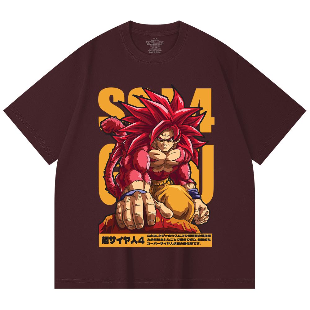 

230 Gsm 100% Cotton Dragon Ball V42 Goku SSJ4 Print Unisex Heavy Cotton T Shirt 2XL