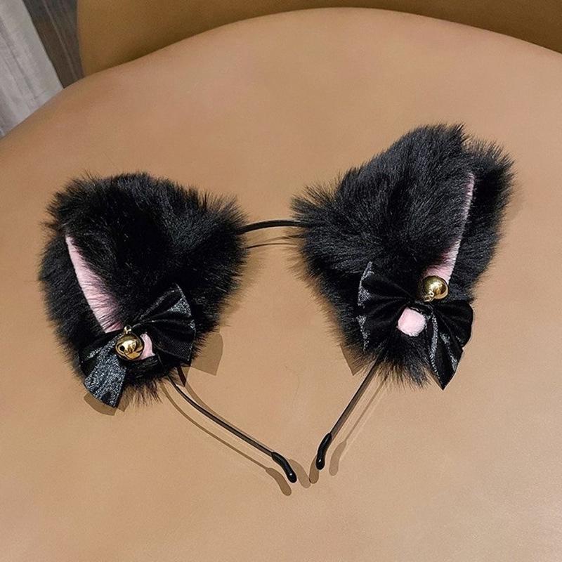 Cross-border Cat Ears Bell Headband - Sexy Cat Girl Plush Hair Accessories for Women, Christmas & Halloween