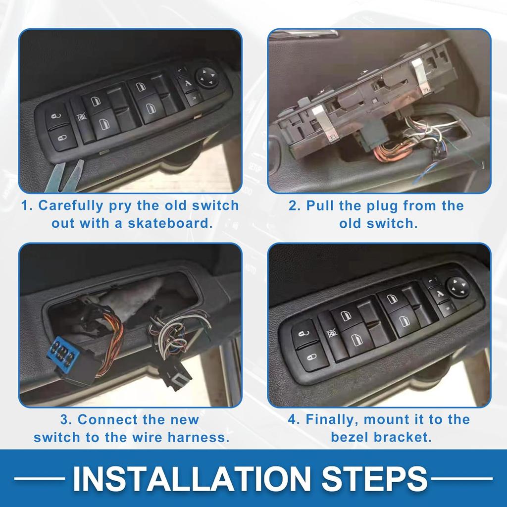 Power Window Switch No.254113TA3A Rear Passenger Side Window Control Switch for Nissan Altima Murano Pathfinder Black