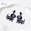 1 Pair Halloween Earrings Spooky Chic Bat Cat Skull Lightweight Trendy Personality Fun Comfortable Earrings