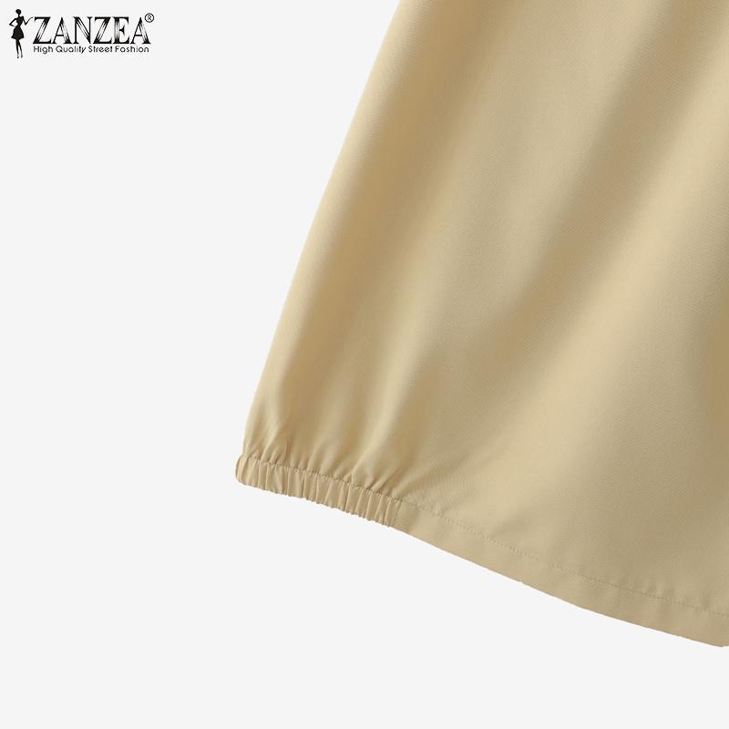 ZANZEA Women Casual Elastic Waist Loose Summer Midi Skirts