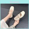 Mary Janes Womens Flat Shoes Pu Leather Low Heel Casual Footwear For Daily Use