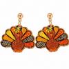 Thanksgiving Cute Turkey Dangle Earrings Printed Acrylic Fall Holiday Drop Earrings for Women Party Jewelry Gift