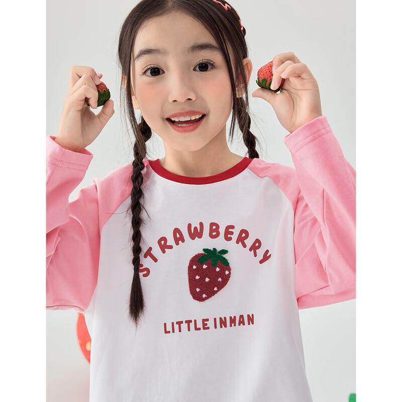 Xiaoyinman Girls' Strawberry Print Long-Sleeve T-Shirt