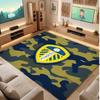 Leeds United Voetbal Print Kristalfluweel Tapijt, Comfortabel Waterabsorberend Antislip Binnen Vloerkleed