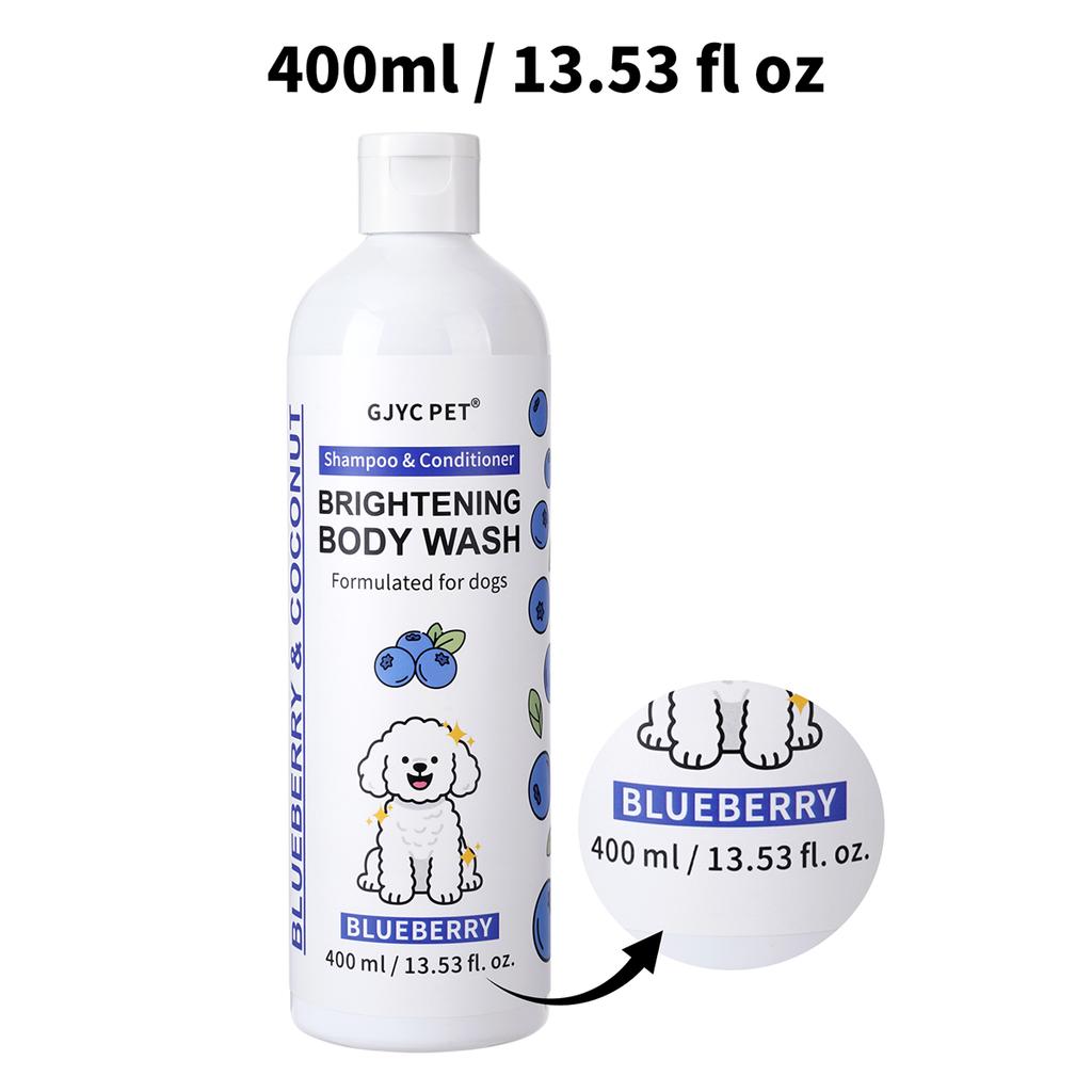 Shampoo Sbiancante Professionale per Cani Formula Illuminante al Mirtillo Migliora la Lucentezza Morbidezza del Pelo Cura per la Toelettatura degli Animali