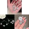 Butterfly Zircon Water Drop Pendant Necklace For Women Fashion Elegant