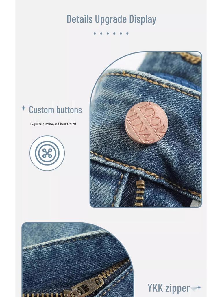High-Waisted Stretch Slim Fit Micro Flare Jeans - Plus Size Women's 2025 Spring/Autumn Collection
