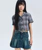 ZEROPLANET Teen Crop Shirt [Check]