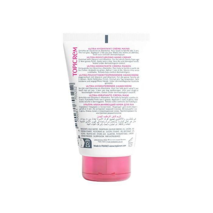 Hand Cream - Topicrem - Ultra-Moisturizing - 50ml - Hypoallergenic - Nourishing