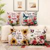 Mothers Day Floral Butterfly Pillow Cover Decorative Cushion Cover Soft Comfortable For Sofa Living Room Bedroom Home Decor Gift